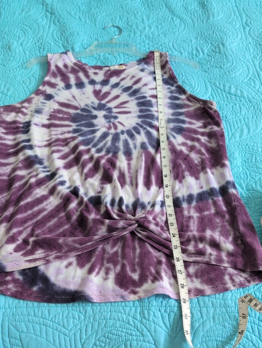 C&C California Purple & Blue Tie-Dye Tank Top, Medium Sleeveless Festival - Picture 7 of 10